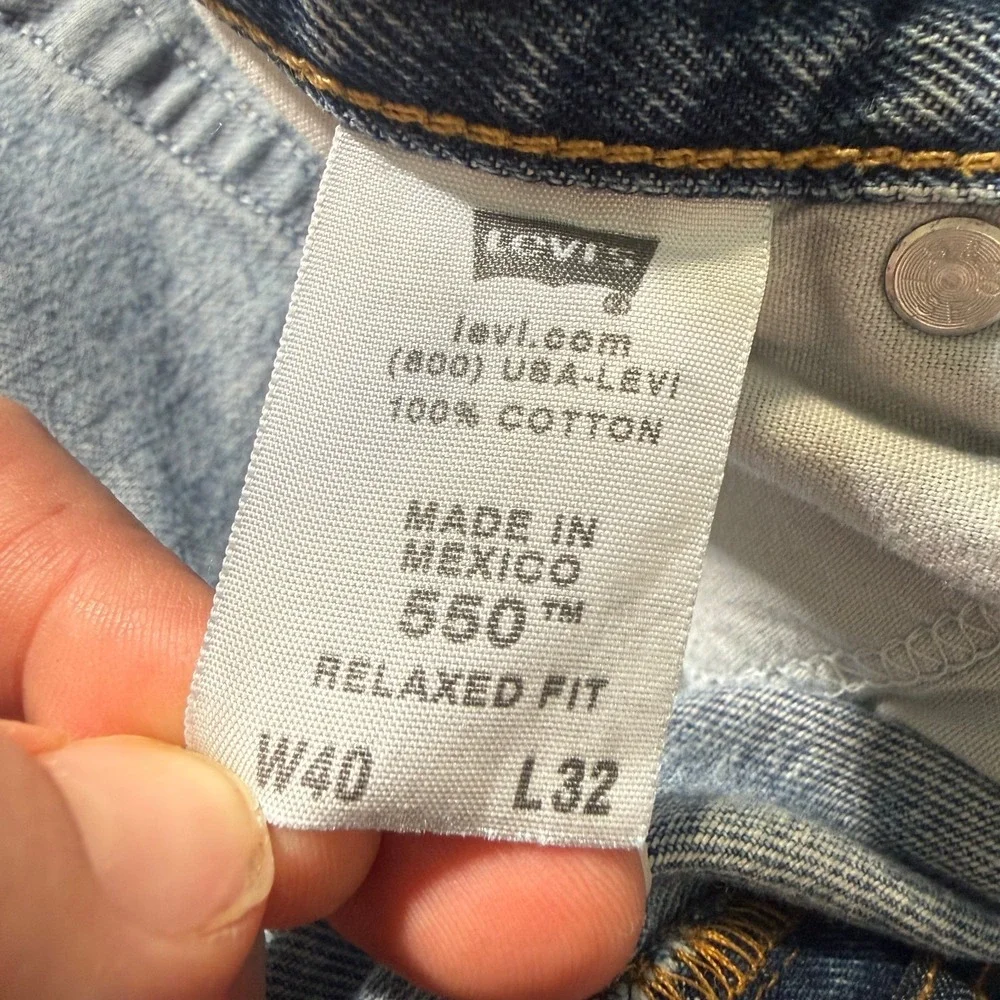 Vintage Levis‎ 550 Jeans Mens 40x32 Blue Relaxed Baggy Tapered Y2K 90s